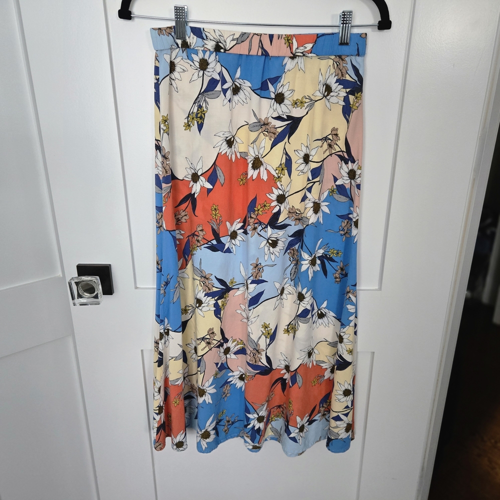 Philosophy Size Small Midi Floral Skirt, Elastic Waste, Lightweight